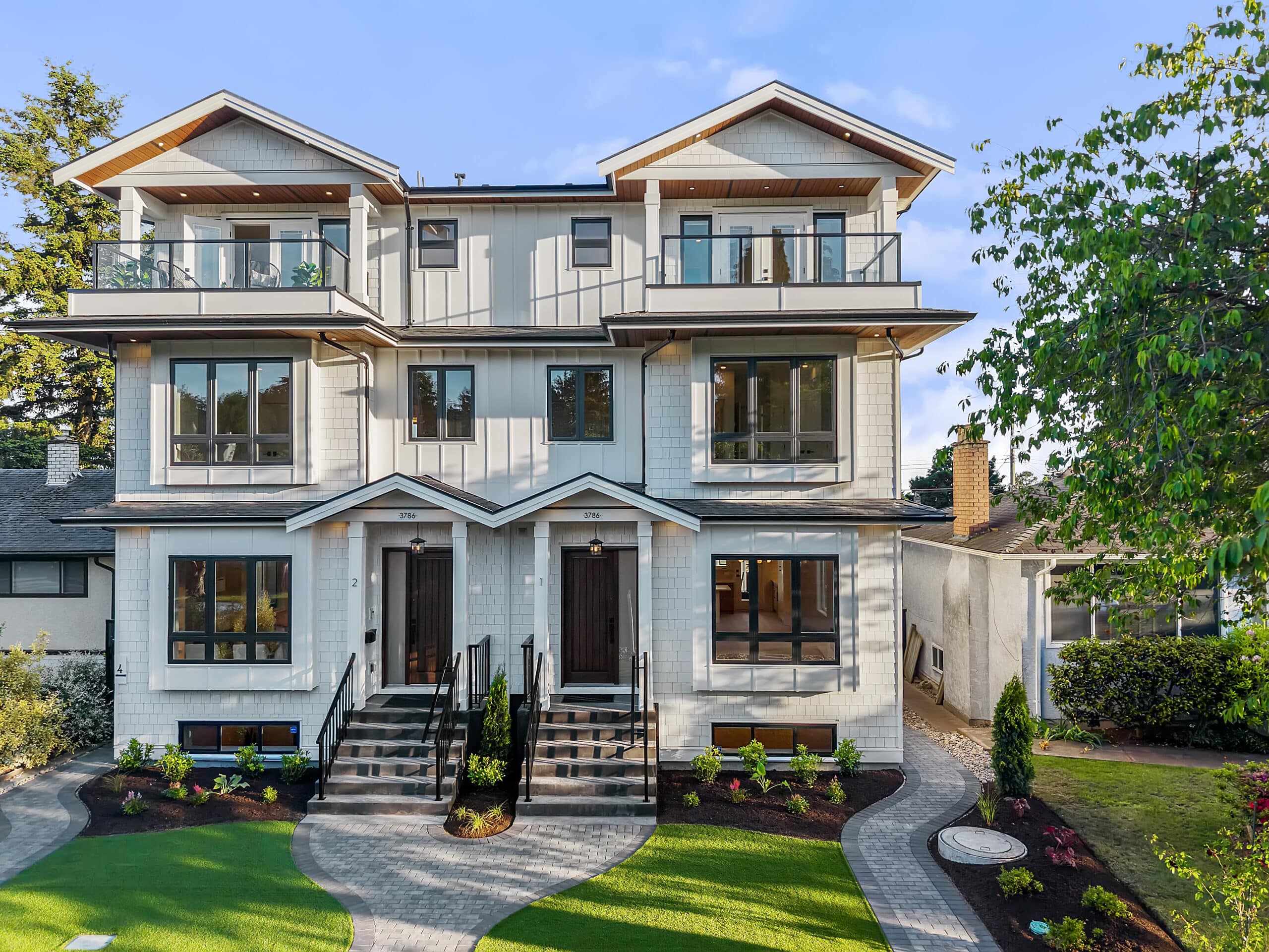 A completed Madison Avenue Homes build in Burnaby, seen from above